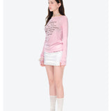 13DE MARZO | 2603 Timeline Print Undershirt Pink