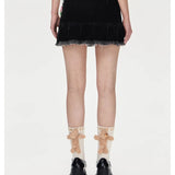 13DE MARZO | 2406 Logo Bead Chain Denim Skirt Black