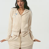 SOMESOWE 2602 晚安小熊毛巾绣连帽卫衣/摇粒绒卫裤 米白