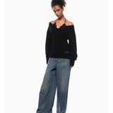 ANN ANDELMAN 2511 假两件烫钻毛织