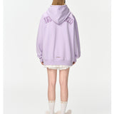 13DE MARZO | 2408 Bear Embossment Pocket Hoodie Purple