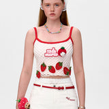 13DE MARZO | 2510 Fruit Net Stripe Vest Red