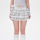 13DE MARZO | 2604 Bear Lacy Bud Skirt Grey