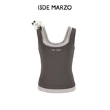 13DE MARZO | 2605 Faux Gem Vest Dark Grey