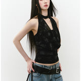 VIA PITTI 2601 设计感链条荡领挂脖收腰背心