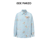 13DE MARZO | 2608 All-Over Floral Print Shirt Blue