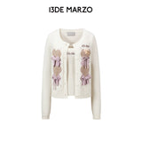 13DE MARZO | 2610 Bow Bear Knit Cardigan Vest Beige