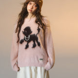 SOMESOWE 2511 傲娇小狗圆领毛衣