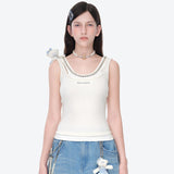 13DE MARZO | 2605 Faux Gem Vest White