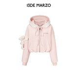 13DE MARZO | 2602 Lace Edge Zip Hoodie Pink