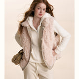 Kroche 2602 小熊耳朵连帽修身毛绒卫衣外套 白