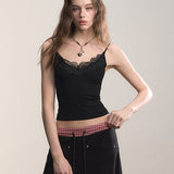 VIA PITTI 2601 设计感辣妹蕾丝吊带内搭 黑