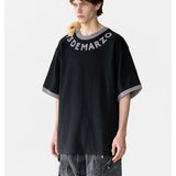 13DE MARZO | 2406 Round Neck Knit Logo T-Shirt, Black