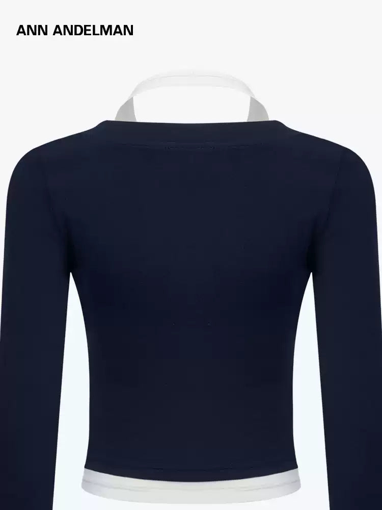 ANN ANDELMAN 2510 真两件挂脖上衣藏蓝– Lines Up ANN ANDELMAN 2510 真两件挂脖上衣藏蓝– Lines Up