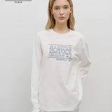 MARITHE 2511 涂鸦图案长袖T恤 白