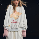 SOMESOWE 2601 小鹿绒绒圆领长袖卫衣 灰白