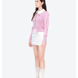13DE MARZO | 2602 Mini Logo Cardigan Pink