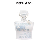 13DE MARZO | 2602 Silver Foil Chain Print Bustier Top White