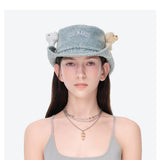 13DE MARZO | 2603 Reversible Denim Bucket Hat Light Blue