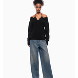 ANN ANDELMAN 2511 假两件烫钻毛织