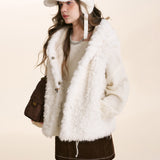 Kroche 2511 熊耳朵连帽皮毛一体羊羔毛马甲