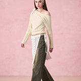 DIANA VEVINA 2512 斜肩绑带羊毛女针织上衣