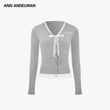 ANN ANDELMAN 2603 蕾丝毛织假两件开衫