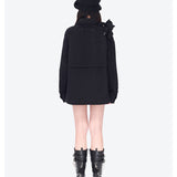 13DE MARZO | 2604 All-Over Faux Rhinestone Shirt Jacket Black