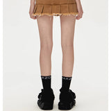 13DE MARZO | 2406 Logo Bead Chain Denim Skirt Brown