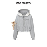 13DE MARZO | 2602 Lace Edge Zip Hoodie Grey