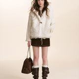 Kroche 2511 熊耳朵连帽皮毛一体羊羔毛马甲