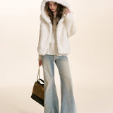 Kroche 2512  手工钉五瓣花亮片加绒微喇牛仔裤