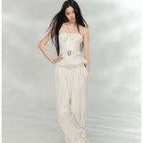 VIA PITTI 2605 荷叶边褶皱腰袢系带挂脖抹胸