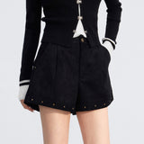 MacyMccoy 2601 铆钉麂皮绒短裤