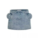 13DE MARZO | 2510 Bear Face Denim Skirt Blue