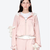 13DE MARZO | 2602 Lace Edge Zip Hoodie Pink