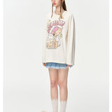 13DE MARZO | 2408 Real Shoelace Anime Sweatshirt White