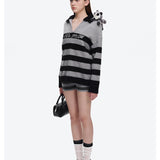 13DE MARZO | 2509 Raccoon Bear Striped Sweater