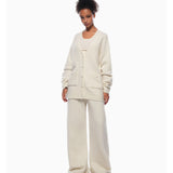 ANN ANDELMAN 2512 肌理感毛织宽松休闲长裤