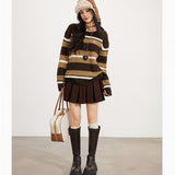 MacyMccoy 2511 复古条纹宽松毛衣