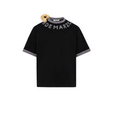 13DE MARZO | 2406 Round Neck Knit Logo T-Shirt, Black