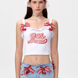13DE MARZO | 2510 Logo Cherry Stripe Vest