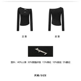 MacyMccoy 2502 斜肩亮丝针织上衣 灰