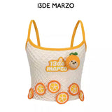 13DE MARZO | 2510 Fruit Net Stripe Vest Orange
