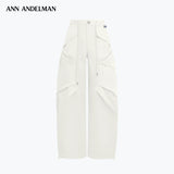 ANN ANDELMAN 2609 大口袋宽松降落伞裤 白