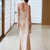 SHEER LUCK 2601 网纱飘带鱼尾长裙