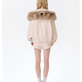 13DE MARZO | 2511 Doozoo Zipper Hoodie Beige
