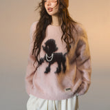 SOMESOWE 2511 傲娇小狗圆领毛衣