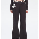 13DE MARZO | 2507 Faux Two-Piece Vintage Sweat Pants Dark Grey