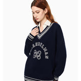 ANN ANDELMAN 2511 拼接领OS美式毛衣